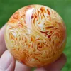 Nieuwe items 1 Paar Natuurlijke kunst Amber Beeswax Ball Onl Crystal Sphere Healing Stone Decor 50mm