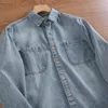 Chemises décontractées pour hommes printemps hommes mode lâche boutonnage lavage à l'eau Denim Blouse mâle à la mode classique Vintage Jean chemise