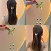 他の女性の髪の爪高品質のクリスタルバタフライヘアクリップサメクリップ光沢のあるグリルタッセル小さな髪