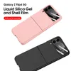 Coque de téléphone Vogue en gel de silicone liquide de luxe pour Samsung Galaxy Folding Z Flip4 5G Durable Slim Full Protective Soft Bumper Solid Color Membrane Fold Shell Anti-fall