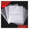 Sacs d'emballage A4 11 Trou Binder Bag Looseleaf Notebook Étanche Business Card File Office Document Storage Pouch 100Pcs / Lot Drop De Dh0Qp