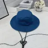 Sombrero de senderismo de diseñador Sombreros de pescador de moda para hombres Mujer Corbata informal Gorras para el sol Color sólido Denim 2 colores