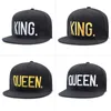 Snapbacks King and Queen 3D haftowany czapka baseballowa para Snap Hip Hop Style Flat Bill Hat Regulowany rozmiar G230529