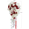 Fiori decorativi Cascata Seta Peonia Bouquet da sposa per bouquet da sposa Sposa Marage artificiale rosa avorio vintage