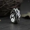 Bagues de grappe Argent 925 Bijoux Tissé à la main Bague thaïlandaise Sculpture de mode féminine Fête en forme de poisson 7.50