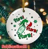 Navidad 3 pulgadas sublimación redonda de cerámica en blanco Círculo de cerámica adornos personalizados decoración de árboles de Navidad impresión de doble cara 2024