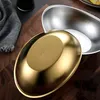 Stainless Steel Bowl Ingot-shaped Unique Design Bowl Multicolor Korean Salad Dessert Snack Fruit Kimchi Western Food Bowl