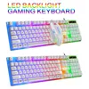 Combos 104 Keys Gaming Keyboard USB WIRED LED Backbellyst spel Rainbow Bakgrundsbelyst tangentbord Optiska switchar för stationär bärbar dator med mus