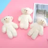 11 cm blanc ours en peluche poupées en peluche jouets fille Kawaii dessin animé ours jouets en peluche sac pendentif mignon Animal en peluche poupée porte-clés enfants noël cadeau d'anniversaire