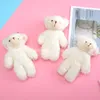 11 cm weiße Teddybär-Plüschpuppen, Spielzeug, Mädchen, Kawaii-Cartoon-Bär, Stofftiere, Tasche, Anhänger, niedliches Tier, Plüschpuppe, Schlüsselanhänger, Kinder, Weihnachten, Geburtstag, Geschenk