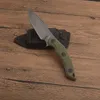 G2563 Survival Straight Knife 8Cr13Mov Stone Wash Drop Point Blade Full Tang Green G10 Handtag utomhus camping Vandring Hunting Fixed Blade Knives With Kydex