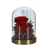 Flores decorativas Flores secas Micro-Landscape Bunco de Rose 2023 Dia dos Namorados Presente Eterno Pink/Blue Home DeCore