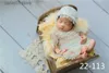 Rompers 0-3Month Baby Newborn Photography Props Baby Hat Baby Girl Lace Romper Bodysuits Outfit Photography Clothing T230529