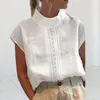 Blouses pour femmes élégant Vintage Blouse évider 3D coupe décontracté solide coton lin hauts respirant petit haut femme vêtements