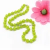 Chokers Choker Trendy Women Round Beads Necklace Natural Stone Jades Olivine Peridot Necklaces Short Chain Crystal Jewelry 18 A782 D Dhw8Q