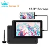 Tablet huion kamvas 13 monitor tablet grafico 120%srgb batteria a penna visualizzazione di disegno monitor 8192 livelli penna con chiavi espressi gamma