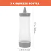 Servis uppsättningar Squeeze Bottle 8 oz ketchup flaskor såser tydlig oljesprutbelement dispenser