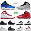 Jumpman 10 10s Herr Basketskor Sneaker Bulls Over Broadway Cement Chicago Black Out White Drake Orlando Seattle Stål Grå Linne Herr Sneakers Sport Sneakers