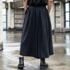Calças masculinas homens japão streetwear moda solta casual perna larga calça homens punk hip hop gótico saia preta harem calças sem gênero