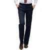 Męskie spodnie męskie proste west garnitur Formalne chude spodni czarny rozmiar firmy 28