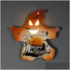 Autres fournitures de fête festive Atmosphère d'Halloween Lumière décorative Citrouille Château Chauve-souris Fantôme Skl Ornements muraux Happy Bar Decor Dro Dhexh