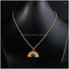 Hanger kettingen druppellegering regenboog hart ketting accessoires mode metalen sieraden hoge kwaliteit niet vervagen gemakkelijk te laten vallen levering p dhyhz