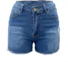 Shorts pour femmes grande taille Sexy déchiré Denim fille taille haute maigre hanches Stretch jambe longueur jean serré femmes