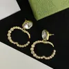 Boucles d'oreilles pour femmes boucles d'oreilles de créateurs rétro femmes boucles d'oreilles nouveaux créateurs bijoux diamants accessoires grandes lettres pour la fête de mariage