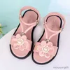 Sandaler Sandaler Princess Girls Sandals Soft Children's Beach Shoes Kids Flowers Summer Sandals Fashion High Quality Sweet Girls Sandaler 26-36 R230529