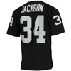 Maillots de football cousus 34 Bo Jackson Hommes Femmes Jeunes S-3X maillot gris noir blanc