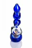 Vaso azul pipa de agua tuberías fumar burbujero fumar pipa de agua vidrio bong hookah reciclador plataforma de aceite envío gratis