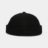 Bérets Automne 2023 Vintage Docker Cap Brimless Hat Bonnet Respirant Chapeaux Velours Côtelé Réglable Solide Propriétaire Marin Hommes Et Femmes