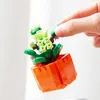 Block Mini Succulent Potted Building Blocks Home Desktop Green Plant Decoration Simulation Flower Small Particle Monterade Toys R230629