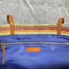 Bolsa de ombro de ombro de verão Viagens de praia Compras de sacola designer listrado bolsa de ombro listrada bolsa de compras de grande capacidade Niumiubag Férias casual bolsa 643 111