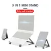 Stand Mini Laptop Holder Justerbar Portable Metal Phone Stand Support 3in1 Folderable Notebook Stand Holder för E1T7