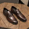 2023 hommes Oxford imprime Style classique chaussures habillées en cuir noir marron à lacets formel mode affaires