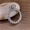 Bagues de grappe 18K Au750 or blanc femmes bague de fiançailles de fête de mariage 1 2 3 4 5 ronde Moissanite diamant luxe à la mode élégante