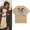 メンズトラックスーツサボテンジャックサボテシーグラフィティプリント半袖メンズTシャツラウンドネックコットンストリートレトロ特大のカジュアルトップティー230529