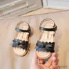 Sandaler sommar nya barn sandaler små flickor all-match sandaler mode platt prinsessor skor mjuka sulor strand sandaler