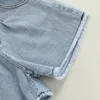 Kläder sätter spädbarn barn baby flickor shorts set lapel knapp långärmad skjorta kamisol väst hög midja stängda byxor kostym 1-6y