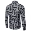 メンズドレスシャツ高品質2023春秋のイングランドプリントスマートカジュアルシャツ長袖韓国トレンドジャケット