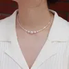 French Light Luxury S925 Silver Crushed Zircon Smile Gradient Strong Pearl Necklace Women's Banquet Fashion Charm Jewelry