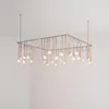 Kroonluchters bouwen uw huis LED DIY textielriem wit glas bubbel plafond kroonluchter lumunaire indoor verlichting lamp voor woonkamer