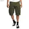 Heren shorts Cargo Shorts Men Spring Summer Brakes Katoen Bermuda Solid denim Casual Multi-pocket broek Kleding Mens Cargo Short L230520