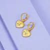 Orecchini a bottone in oro 24k placcati oro reale non sbiadiscono orecchini a forma di cuore per i regali di compleanno di Natale di nozze da donna J230529