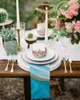 Bordservett 4st blå gradient textur marmoring fyrkant 50 cm fest bröllop dekoration tyg kök middag serverar servetter