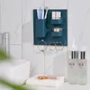 Krokar tandborste tvätt rack perforering fritt badrumsstativ väggmonterad toalettlagring