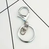 Nyckelringar 5 stycken/batch silverpläterad metall tomt split fraktal nyckelhållare ring kvinnors diy nyckelchain tillbehör G230526