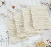 Natural Sisal Soap Bag Saver Holder Pouch Bath Toilet Supplies Exfoliating Shower Mesh Soaps Storage Bags Drawstring Foaming Easy