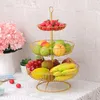 Dekorativa figurer Cesta de Metal Para Fruta Bandeja Estilo Retro Negro Almacenamiento Dulces Y Buffet